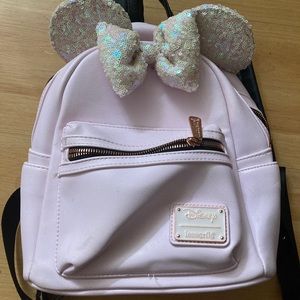 Almost like mew pink sequence ear Disney bag
